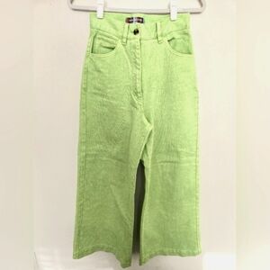 Urban Outfitters 100% cotton neon / lime green wide leg jeans | size 26